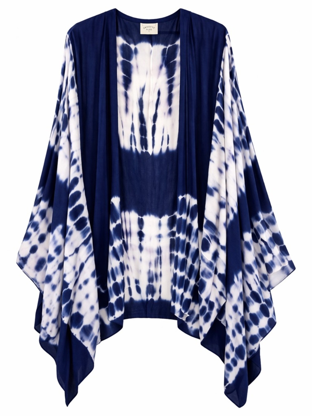 Janette Plus Tie Dye Kimono Cardigan 2X Boho Open Front Duster